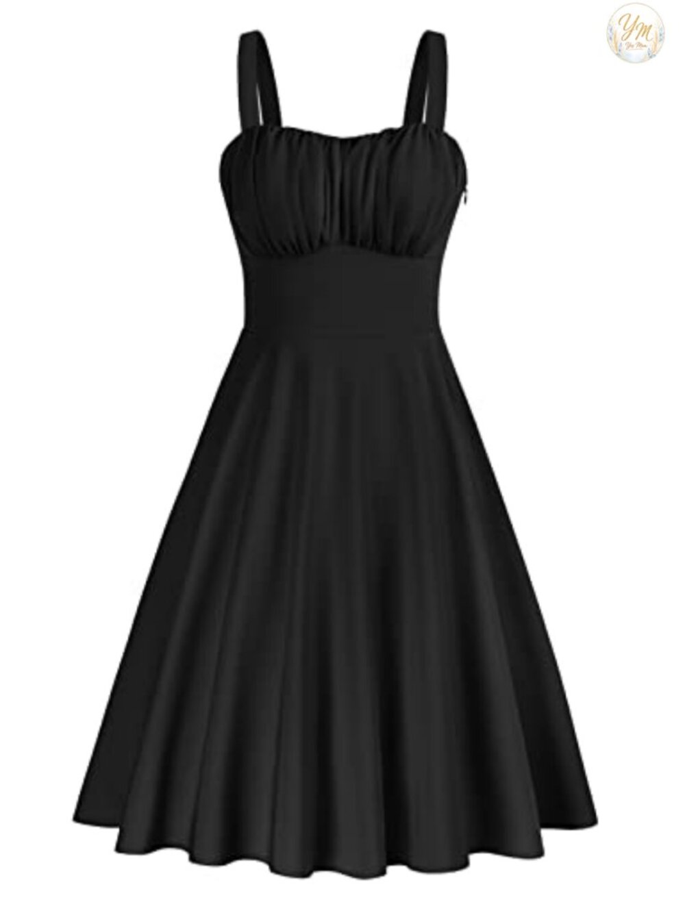 Vintage A-Line Midi Cocktail Dress Sweetheart Smocked Sleeveless Party